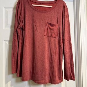 Long sleeve knit pocket tunic tee